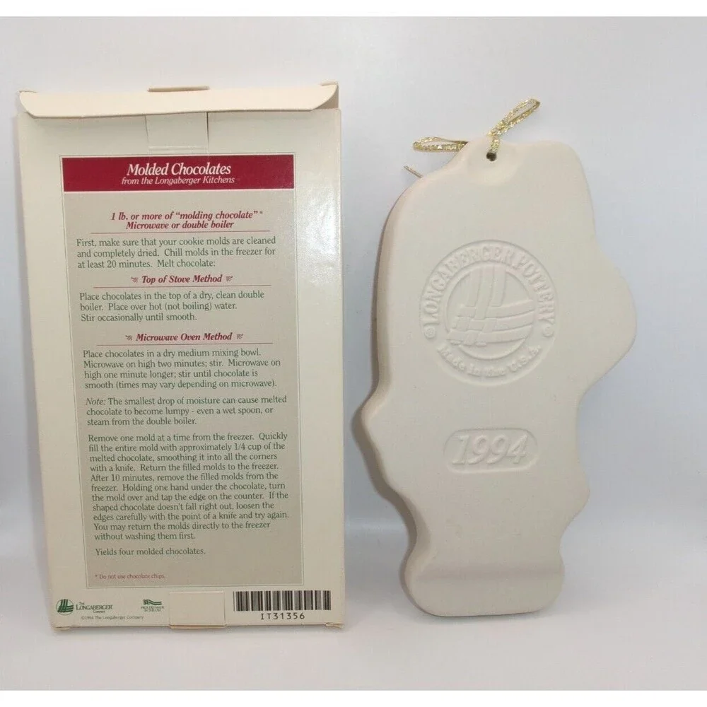 Longaberger Pottery Cookie Candy Mold Hope Angel Christmas 1994 New with Box